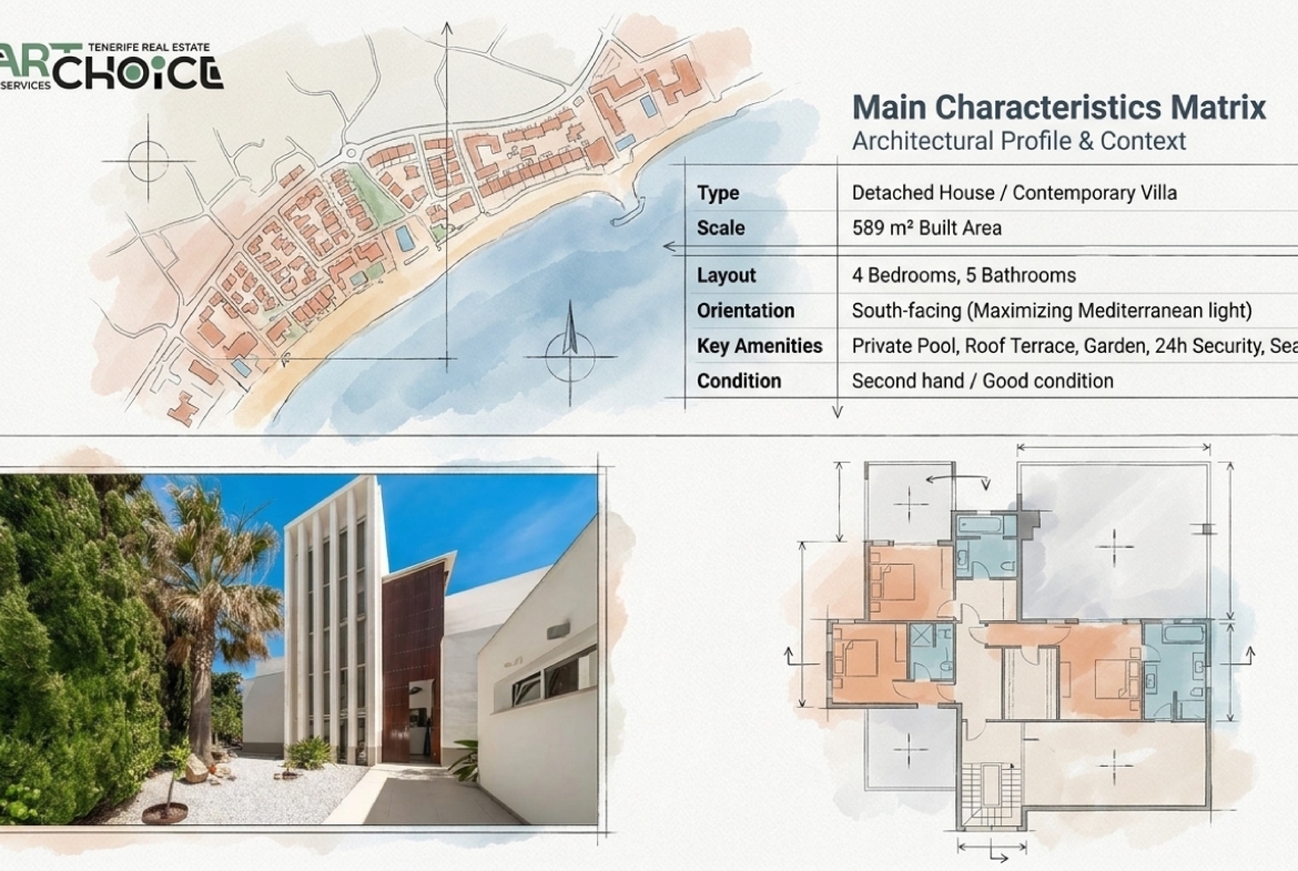 Los Monteros, Marbella — Contemporary Villa with Rooftop Terrace and Rare Frontal Sea Views