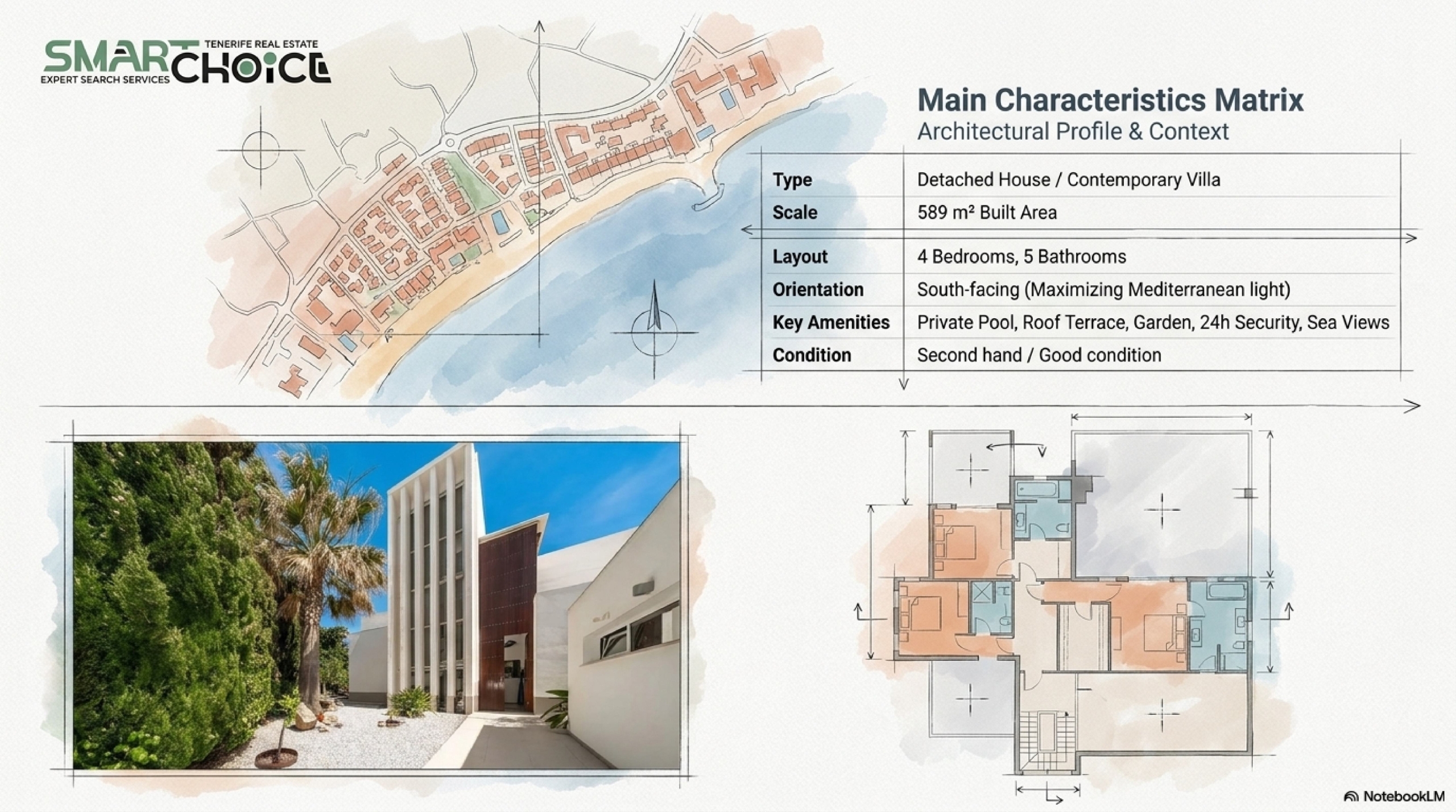 Los Monteros, Marbella — Contemporary Villa with Rooftop Terrace and Rare Frontal Sea Views